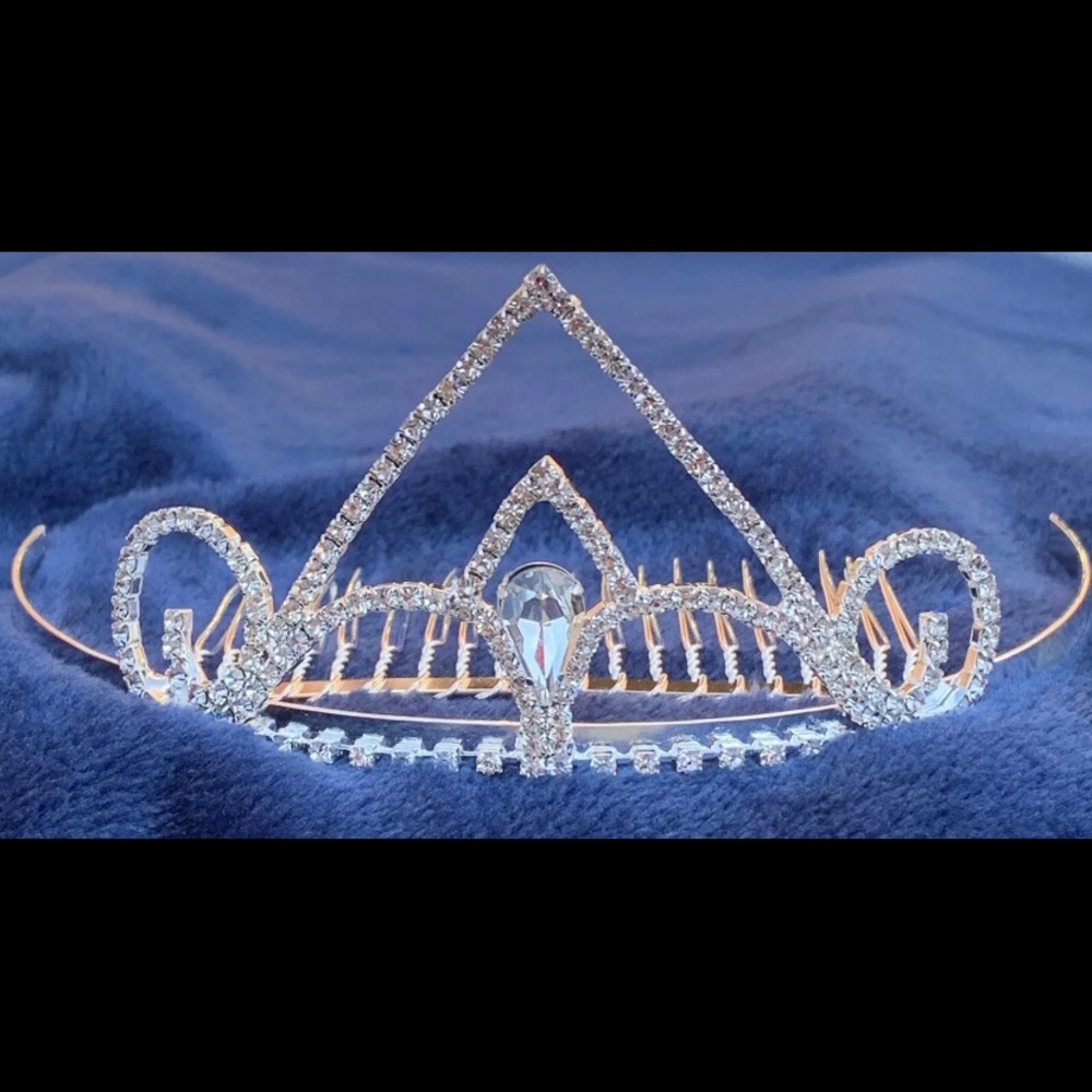 Wedding crystal hairpin comb clip crown accessory